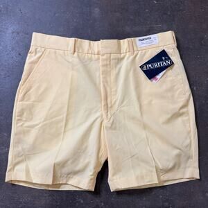 Vintage Puritan Chino Shorts NWT Yellow Mens 36 Sport Knight 7" Inseam Preppy